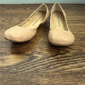 Lucky Brand, soft leather, beige ballet flats
